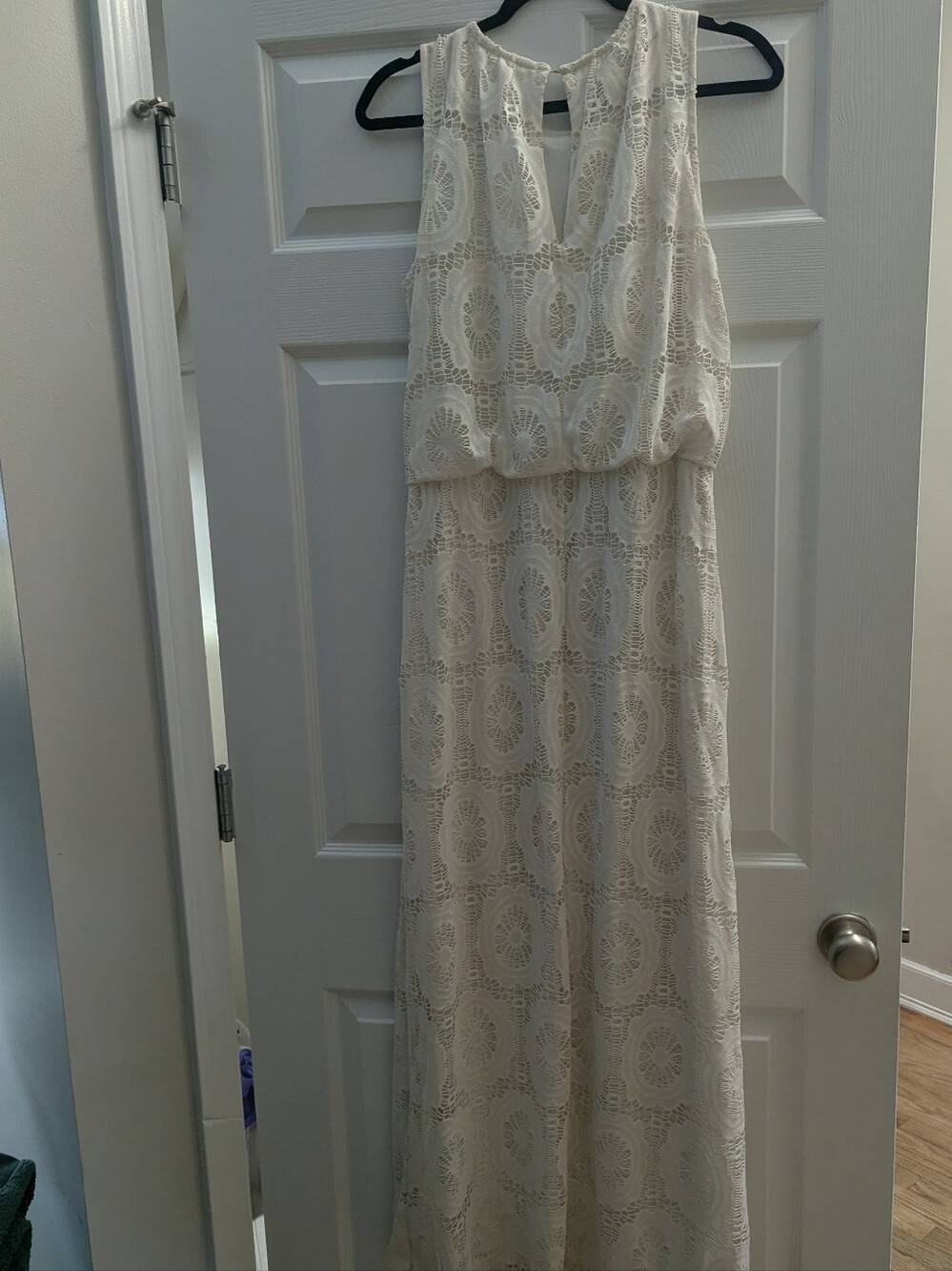 db Est 1962 Ivory Lace Maxi Dress Womens Sleeveless Boho Wedding Dress - Picture 3 of 6